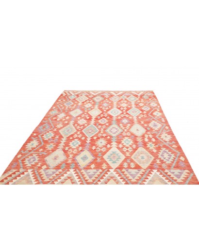 Tappeto Kilim Afghanistan beige rosso 200x300