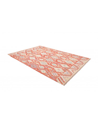 Tappeto Kilim Afghanistan beige rosso 200x300