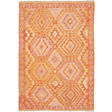 Tappeto Kilim Afghanistan arancione marrone 125x183
