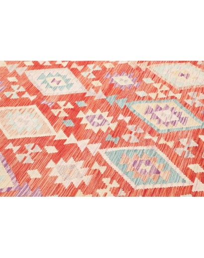 Tappeto Kilim Afghanistan beige rosso 200x300
