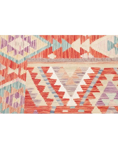 Tappeto Kilim Afghanistan beige rosso 200x300