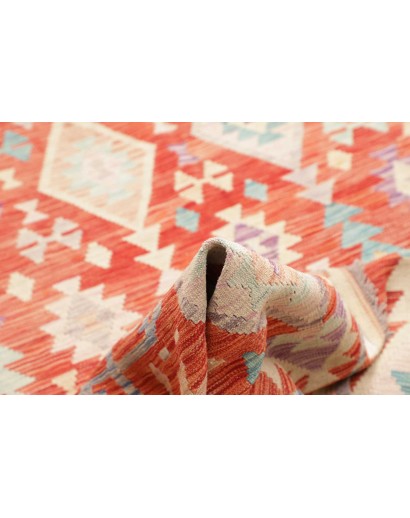 Tappeto Kilim Afghanistan beige rosso 200x300