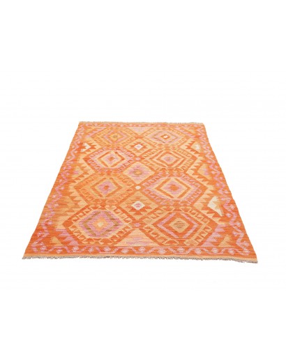Tappeto Kilim Afghanistan arancione marrone 125x183