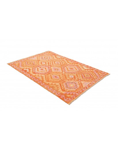 Tappeto Kilim Afghanistan arancione marrone 125x183