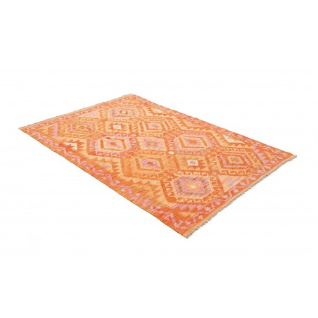 Tappeto Kilim Afghanistan arancione marrone 125x183