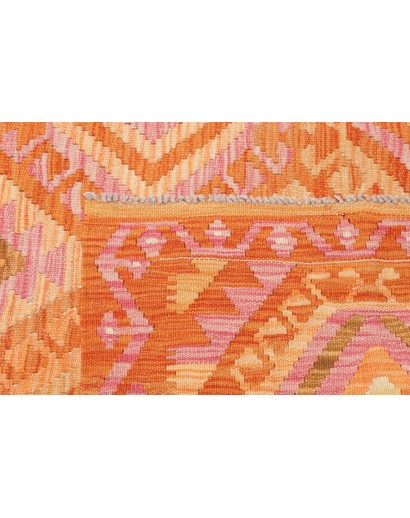 Tappeto Kilim Afghanistan arancione marrone 125x183