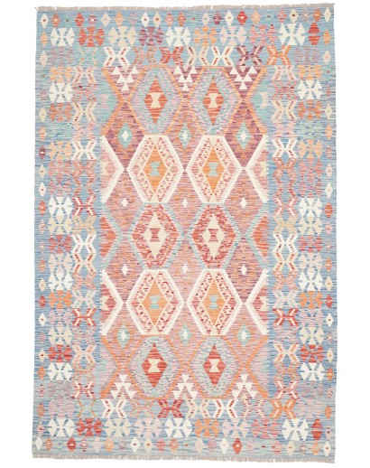 Tappeto Kilim Afghanistan beige azzurro 171x257