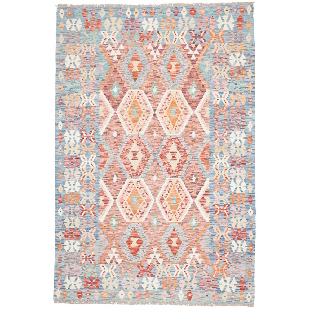 Tappeto Kilim Afghanistan beige azzurro 171x257