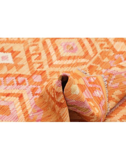 Tappeto Kilim Afghanistan arancione marrone 125x183