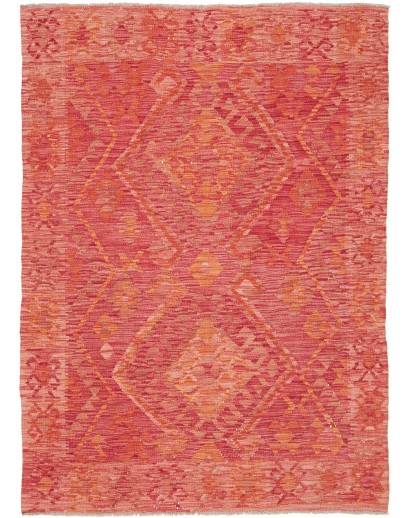 Tappeto Kilim Afghanistan rosso arancione 127x177