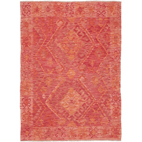 Tappeto Kilim Afghanistan rosso arancione 127x177