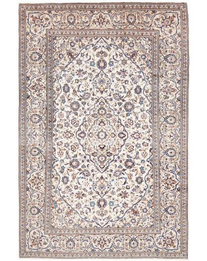 Tappeto Kashan Persia bianco grigio 195x302