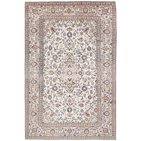 Tappeto Kashan Persia bianco grigio 195x302
