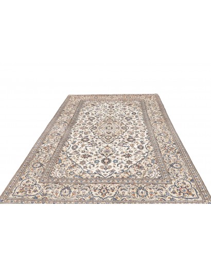 Tappeto Kashan Persia bianco grigio 195x302