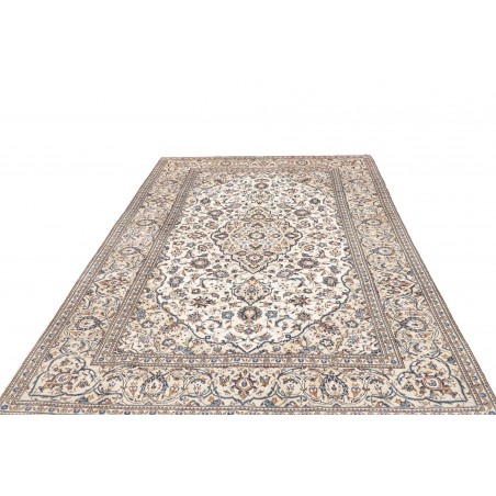 Tappeto Kashan Persia bianco grigio 195x302