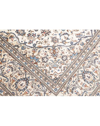 Tappeto Kashan Persia bianco grigio 195x302