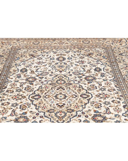 Tappeto Kashan Persia bianco grigio 195x302