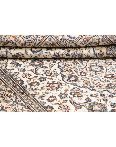 Tappeto Kashan Persia bianco grigio 195x302