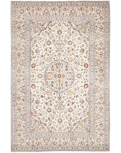 Tappeto Kashan Persia bianco grigio 205x312