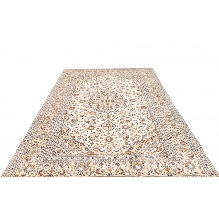 Tappeto Kashan Persia bianco grigio 205x312
