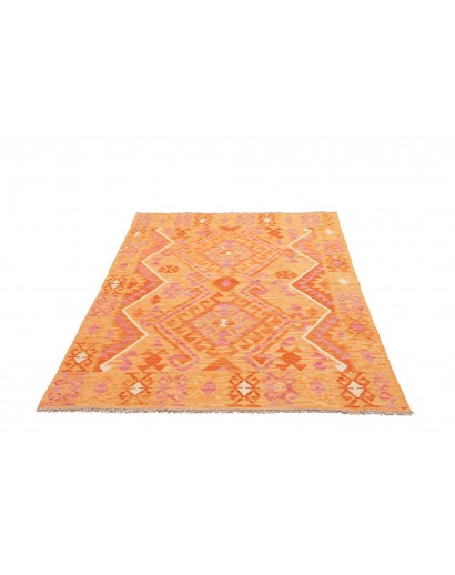 Tappeto Kilim Afghanistan arancione marrone 129x181