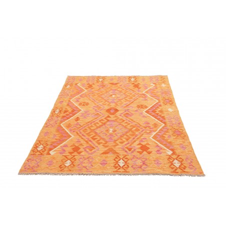 Tappeto Kilim Afghanistan arancione marrone 129x181