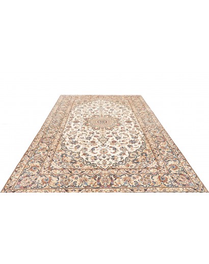 Tappeto Kashan Persia bianco marrone 197x300