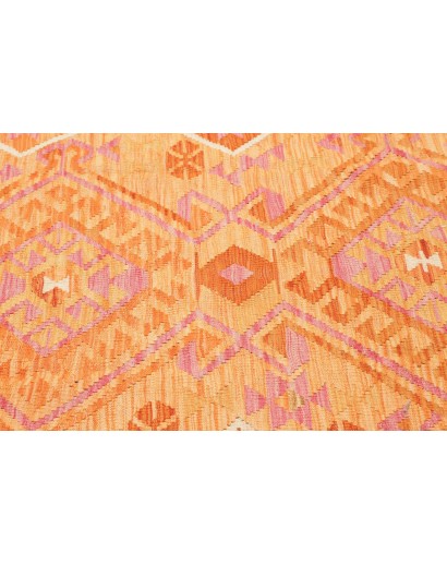 Tappeto Kilim Afghanistan arancione marrone 129x181