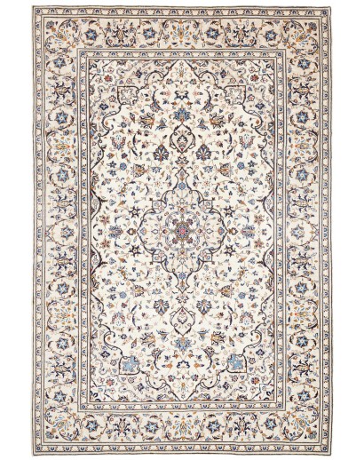 Tappeto Kashan Persia bianco grigio 197x302