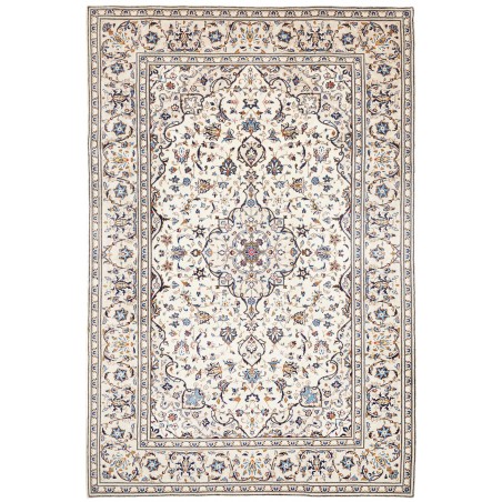 Tappeto Kashan Persia bianco grigio 197x302