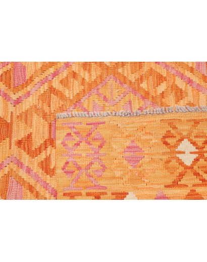 Tappeto Kilim Afghanistan arancione marrone 129x181