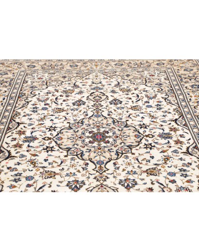 Tappeto Kashan Persia bianco grigio 197x302