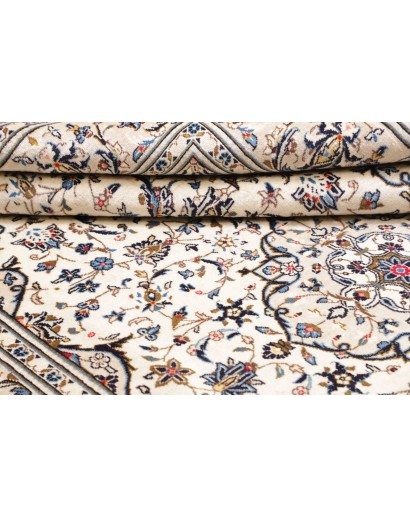 Tappeto Kashan Persia bianco grigio 197x302