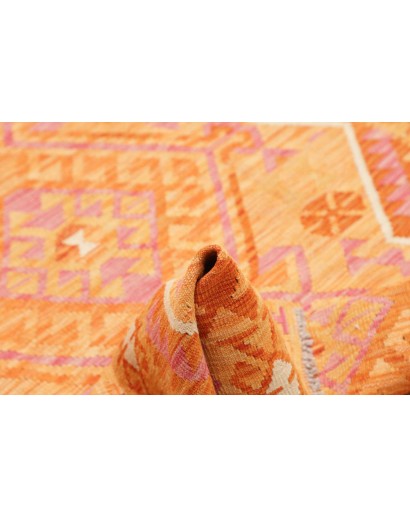 Tappeto Kilim Afghanistan arancione marrone 129x181