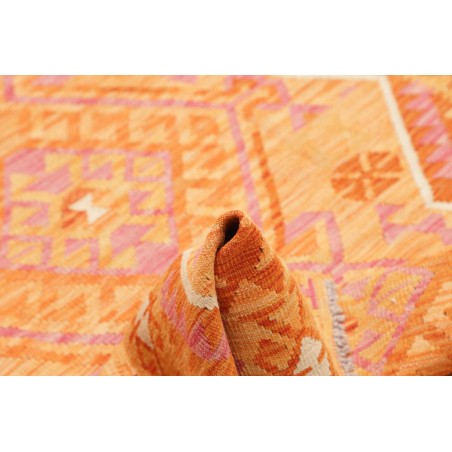 Tappeto Kilim Afghanistan arancione marrone 129x181