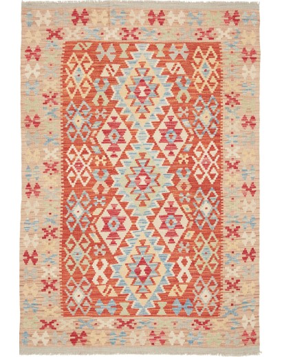 Tappeto Kilim Afghanistan marrone rosso 127x186