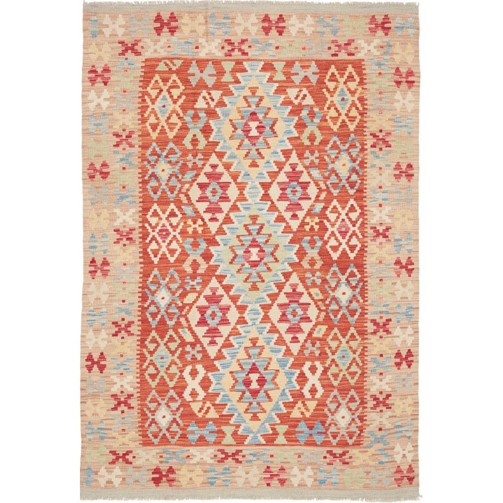 Tappeto Kilim Afghanistan marrone rosso 127x186