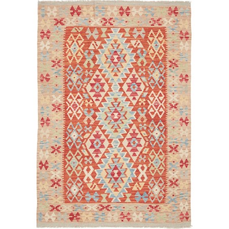 Tappeto Kilim Afghanistan marrone rosso 127x186