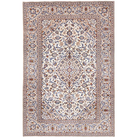 Tappeto Kashan Persia bianco marrone 196x293