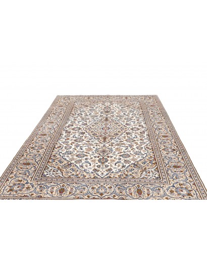 Tappeto Kashan Persia bianco marrone 196x293