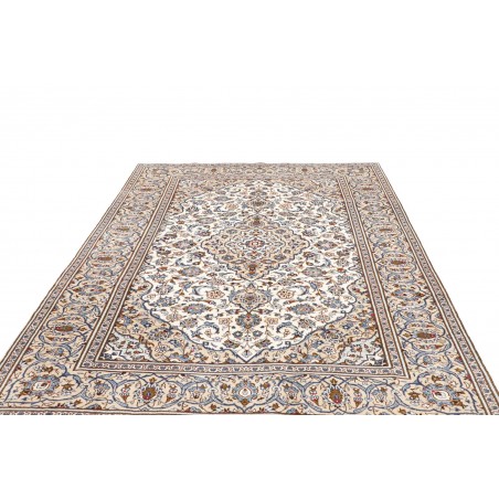 Tappeto Kashan Persia bianco marrone 196x293