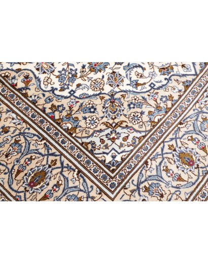 Tappeto Kashan Persia bianco marrone 196x293