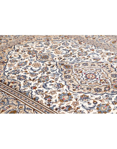 Tappeto Kashan Persia bianco marrone 196x293