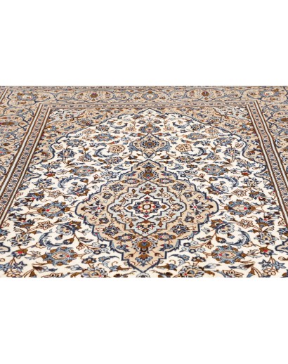 Tappeto Kashan Persia bianco marrone 196x293