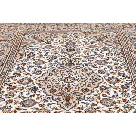 Tappeto Kashan Persia bianco marrone 196x293