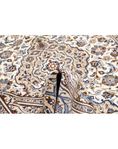 Tappeto Kashan Persia bianco marrone 196x293