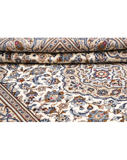 Tappeto Kashan Persia bianco marrone 196x293