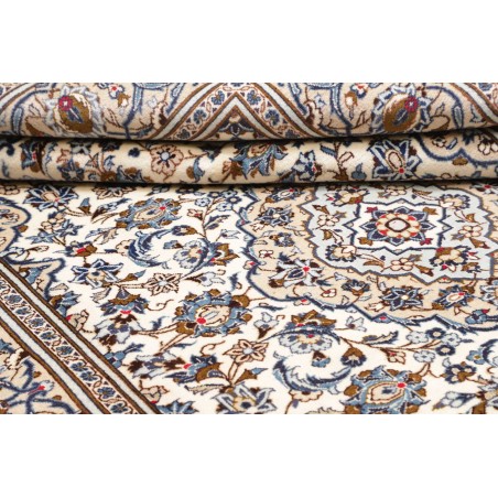 Tappeto Kashan Persia bianco marrone 196x293