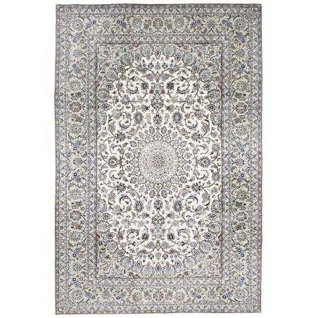 Tappeto Kashan Persia bianco azzurro 196x297