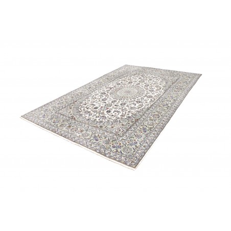 Tappeto Kashan Persia bianco azzurro 196x297